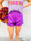 Metallic Elastic Waist Shorts
