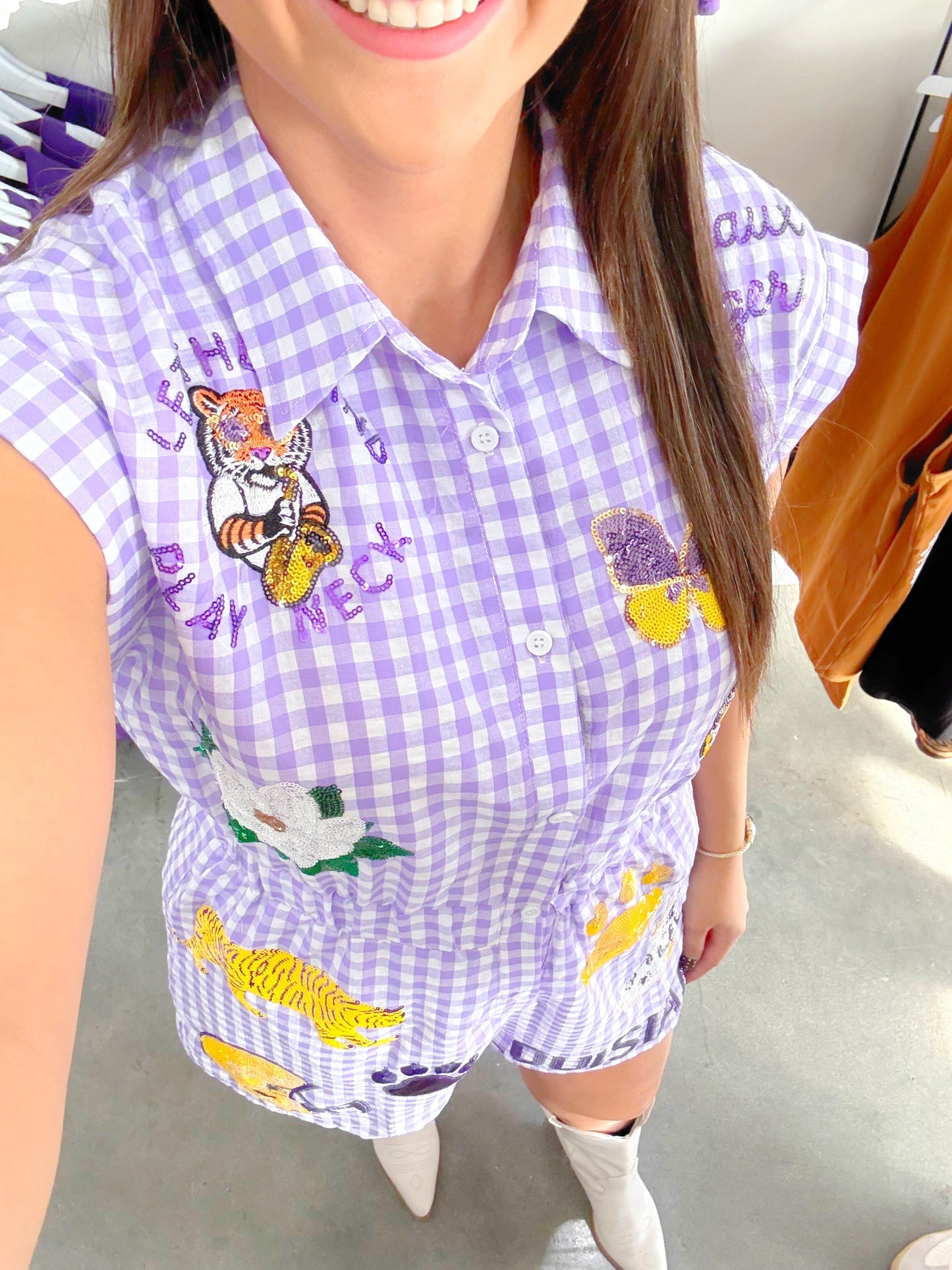 Gingham Gameday Romper