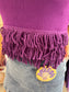 Knit Crop Top with  Fringe Hem