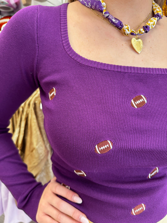 Football Patch Long Sleeve Top