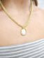 Rectangle Pearl Rope Necklace