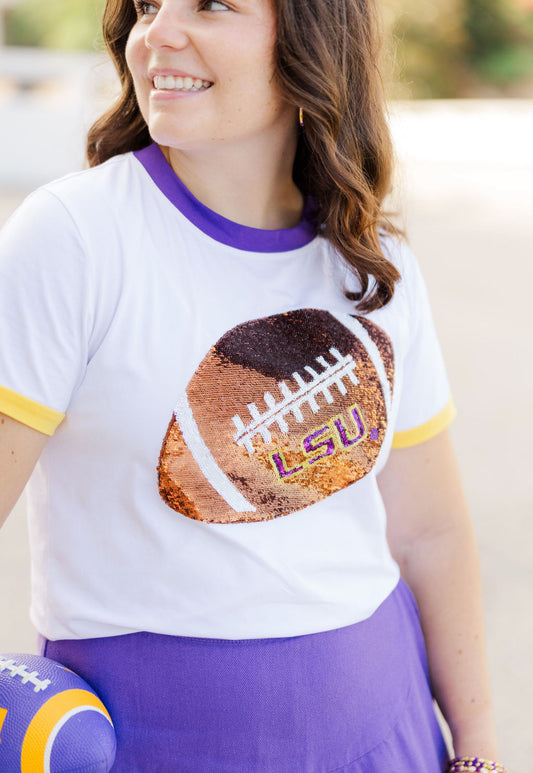 Sequin LSU Football Top
