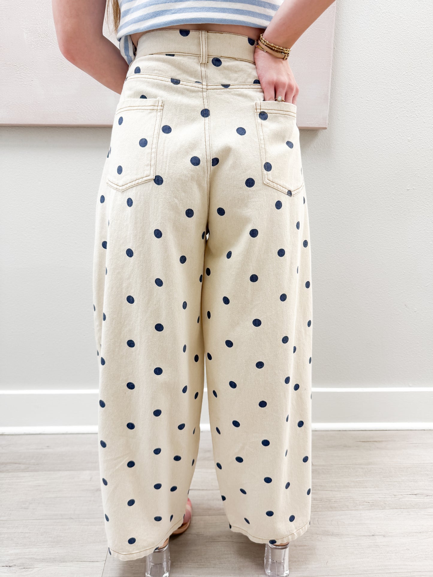 Polka Dot Barrel Pants