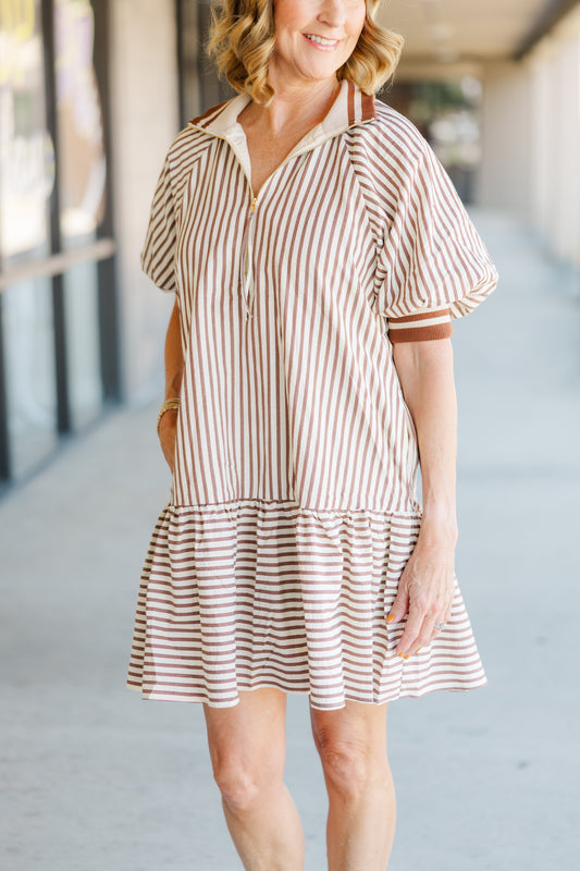 Striped Ruffle Hem Dress