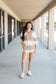 Stripe Half Zip Top & Short Set