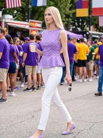 Polka Dot Peplum Top