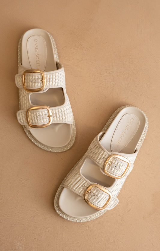 Daytona Two Tone Gold Buckle Sandals