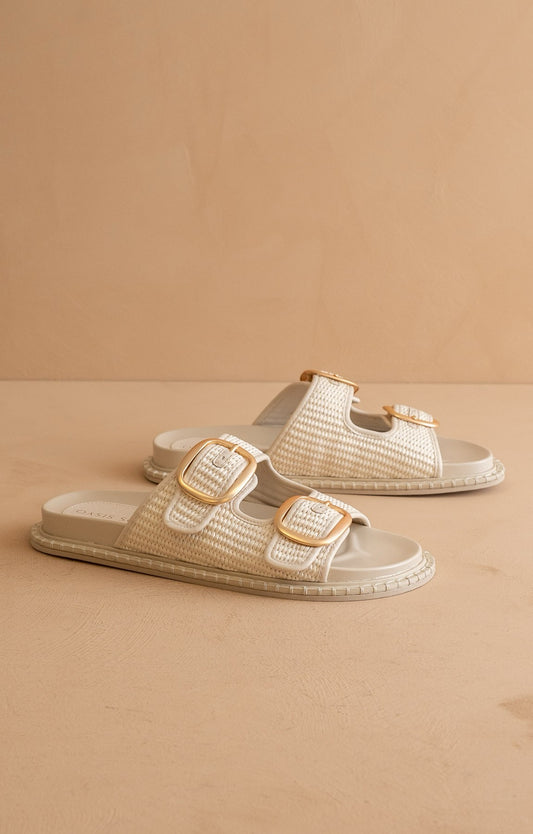 Daytona Two Tone Gold Buckle Sandals