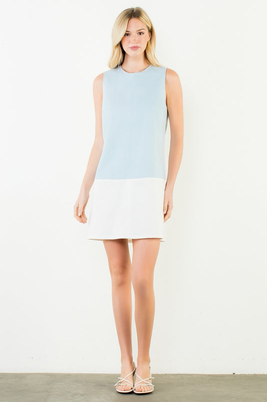 Round Neck Color Block Dress