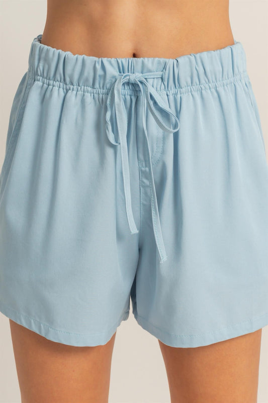 Heather Elastic Waist Shorts
