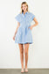 Pintuck Striped Button Down Dress