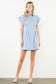 Pintuck Striped Button Down Dress