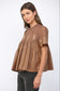 Lillian Lace Overlay Faux Leather Babydoll Top
