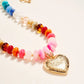 Colorful Resin Puff Heart Necklace