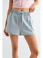 Meadow Side Button Denim Drawstring Shorts