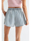 Meadow Side Button Denim Drawstring Shorts