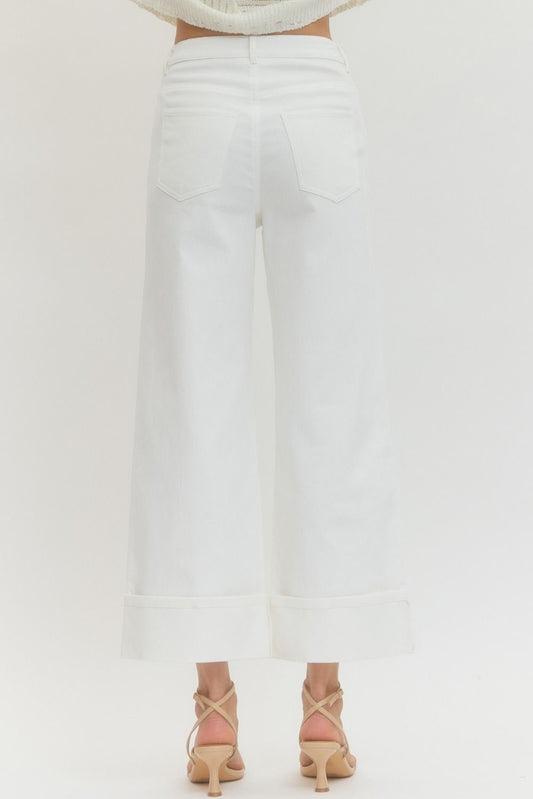 Wide Leg Mid Rise Jeans
