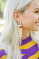 LSU White Acrylic Drop Earrings