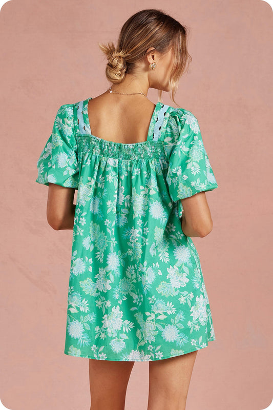 Ric Rac Puff Sleeve Dress