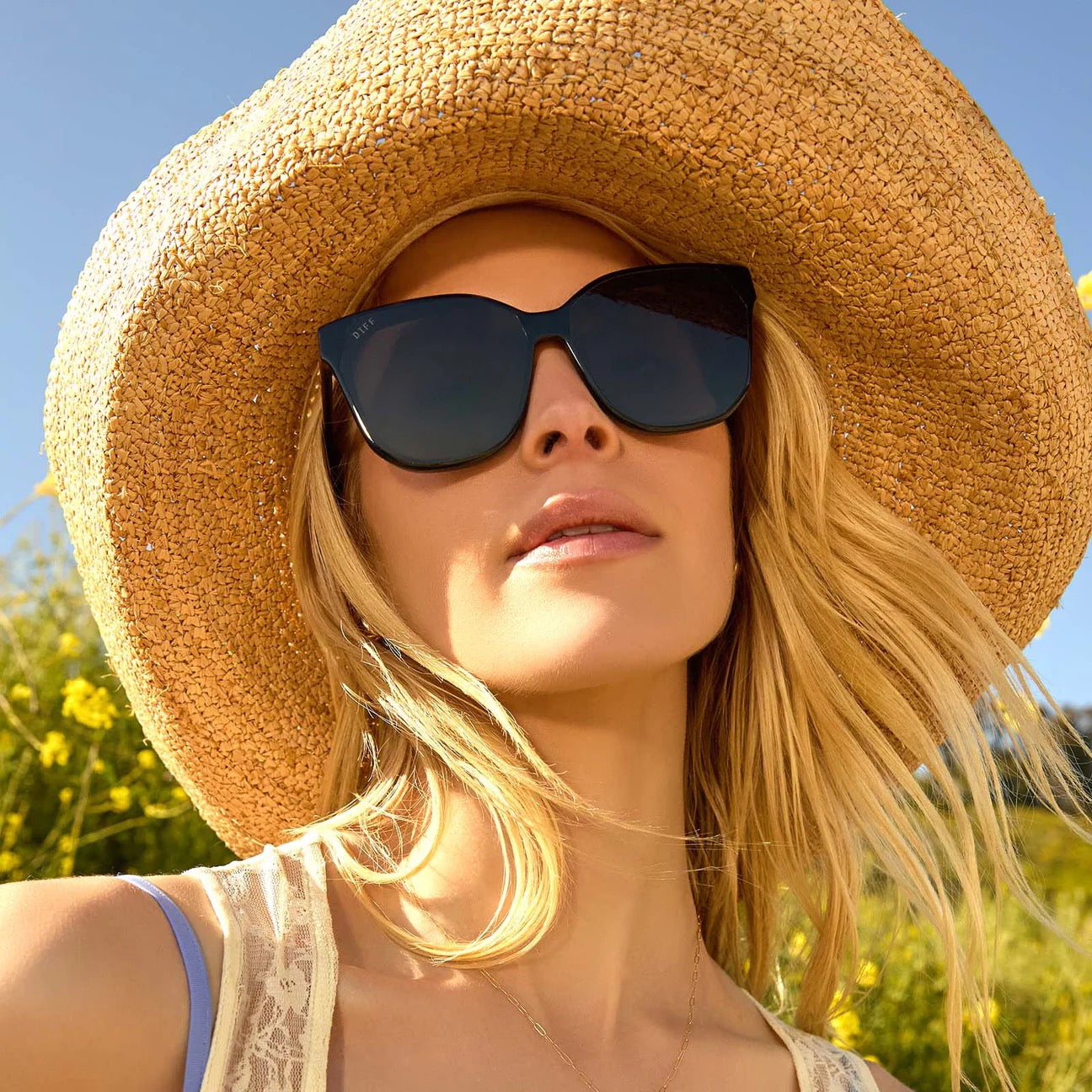 Gia Diff Sunglasses - Black + Grey