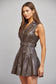 Maxine Faux Leather Belted Dress