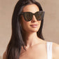 Gia Diff Sunglasses - Black + Grey