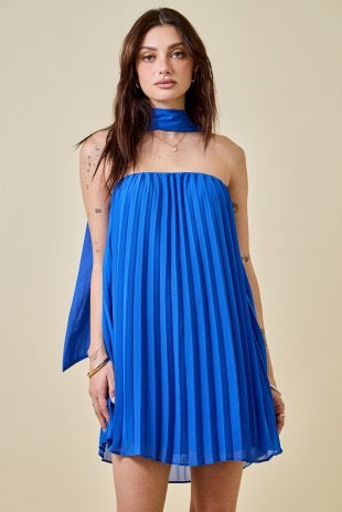 Pleated Sleeveless Dress