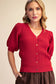 Puff Sleeve Cardigan Top