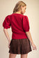 Puff Sleeve Cardigan Top