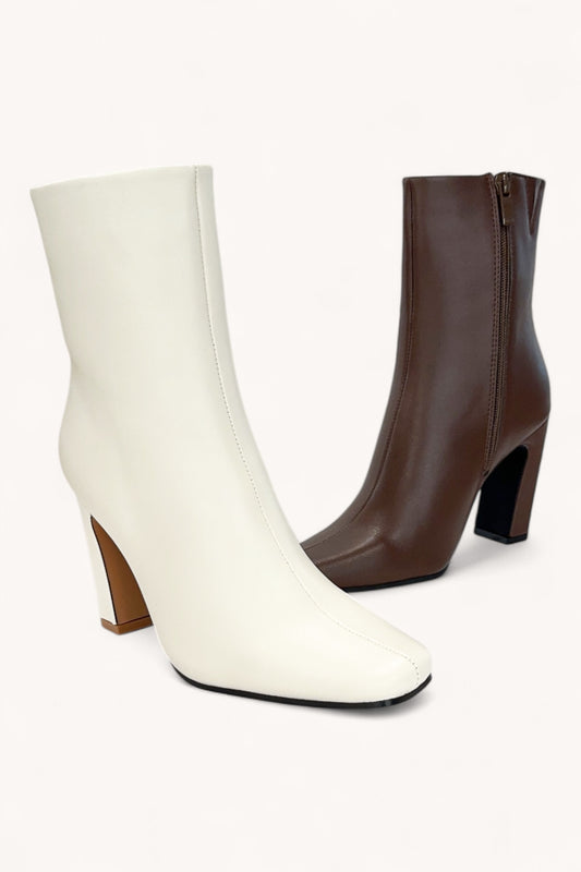 Square Toe Block Heel Booties