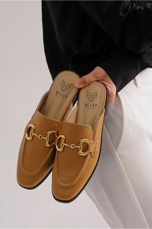 Buckle Chain Mules