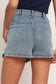 Embroidered Hem Denim Skort