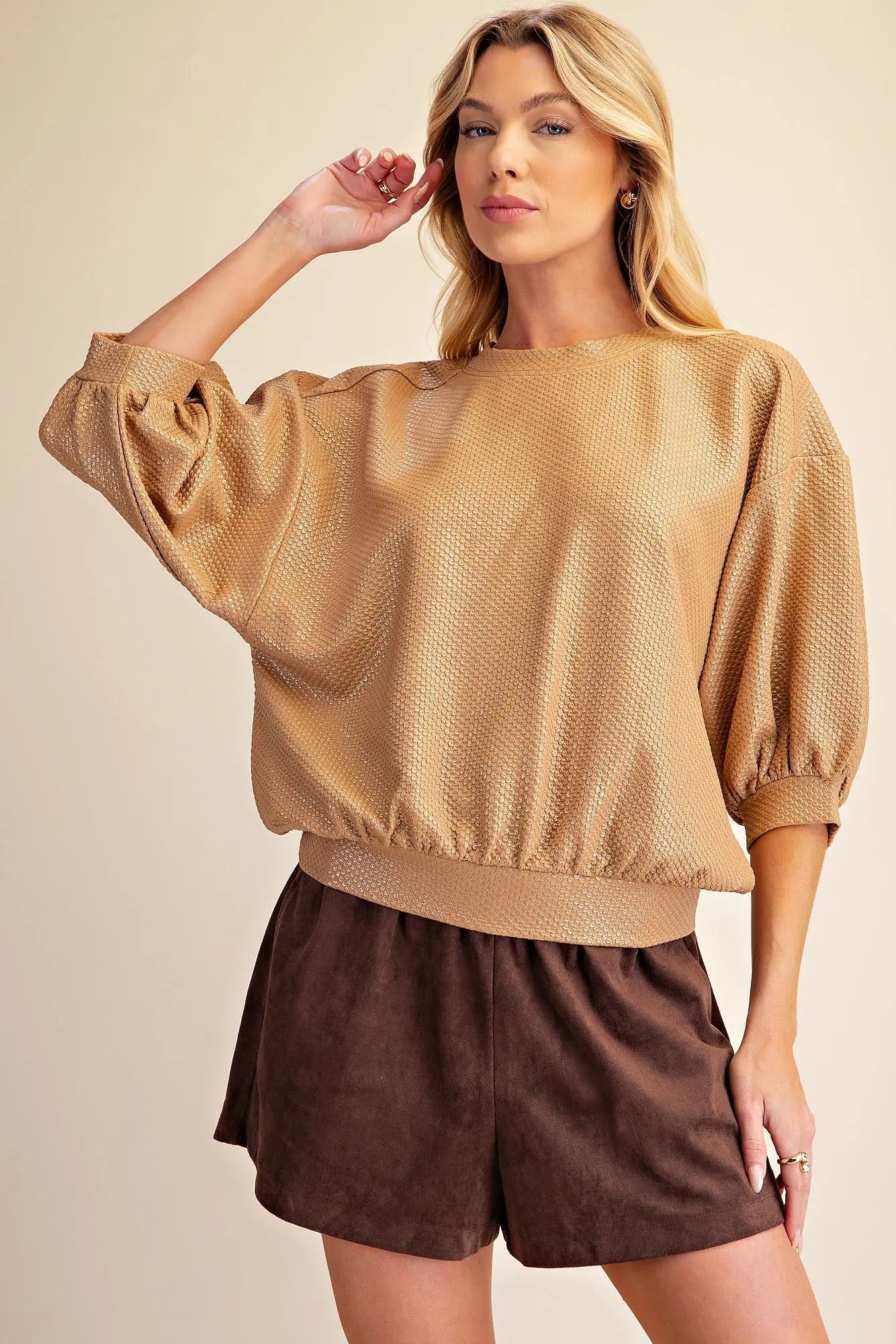 Maizie Pullover Metallic Sweatshirt