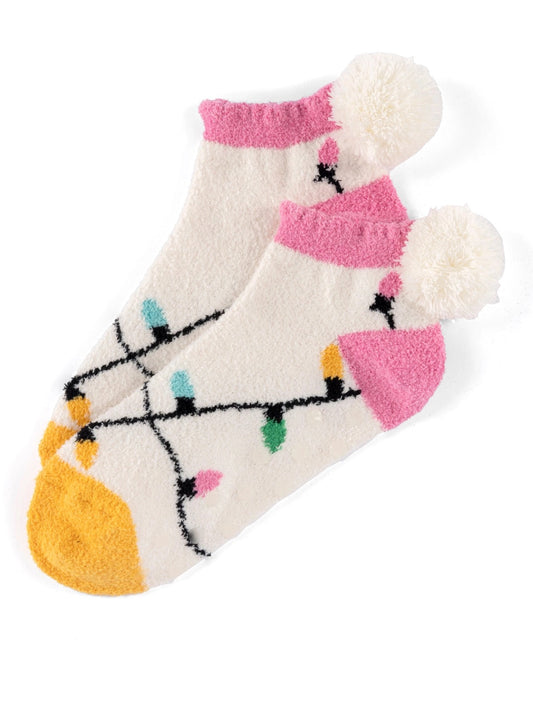 Anya Christmas Lights Pom Pom Socks