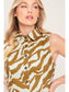 Ember Tiger Print Button Down Top