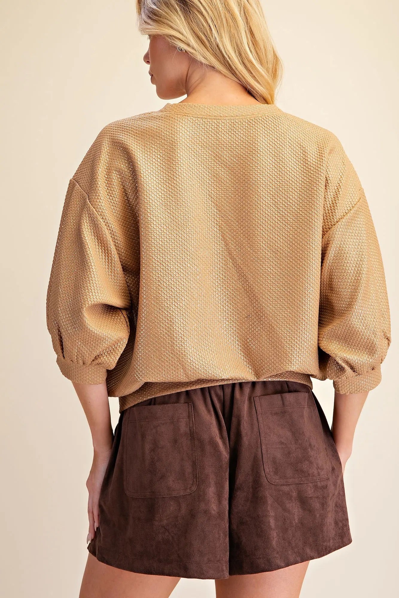 Maizie Pullover Metallic Sweatshirt