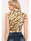 Ember Tiger Print Button Down Top