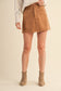Suede Scallop Hem Skirt