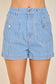 Delilah Striped Pocket Detail Denim Shorts