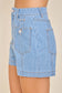 Delilah Striped Pocket Detail Denim Shorts