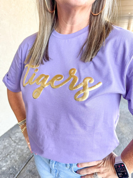 Puff Letter Tigers Tee