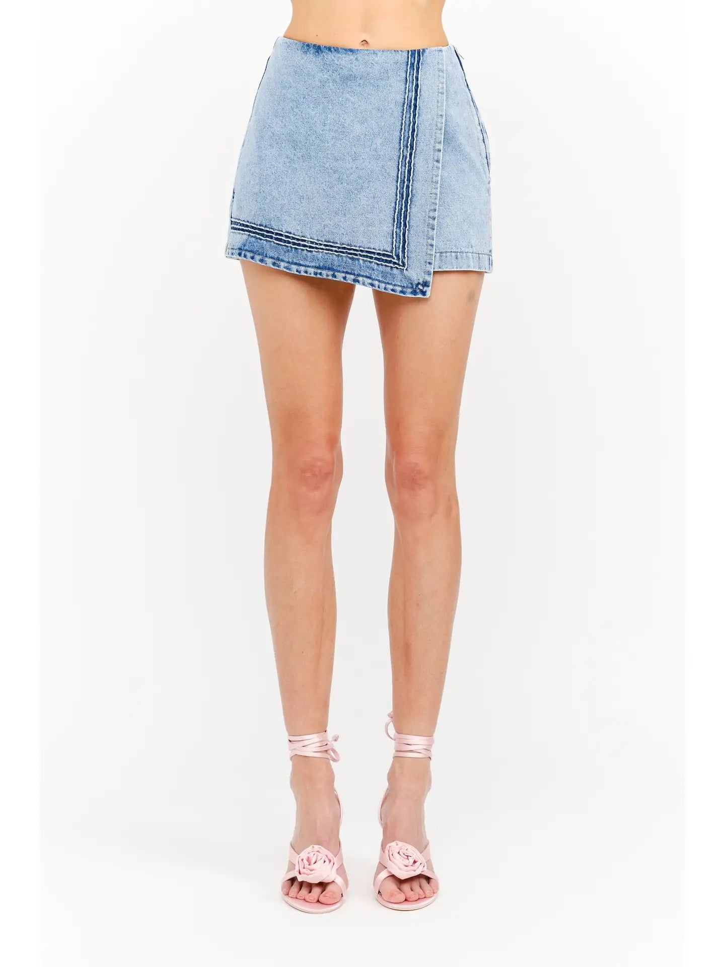 Maggie High Waist Denim Skort