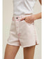 Eden High Rise Frayed Hem Denim Shorts