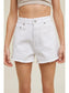 Eden High Rise Frayed Hem Denim Shorts