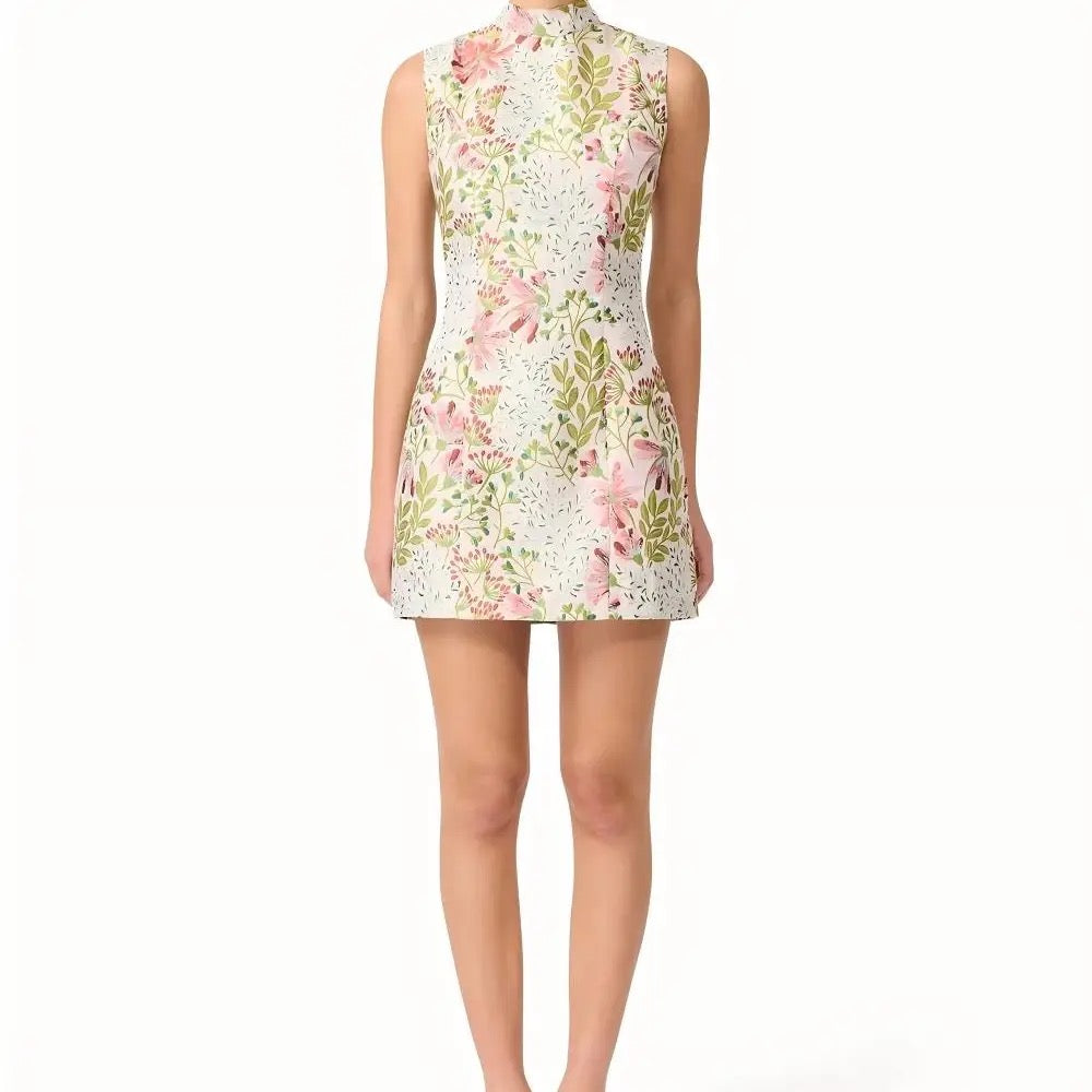 Malia Floral Jacquard Embroidered Dress
