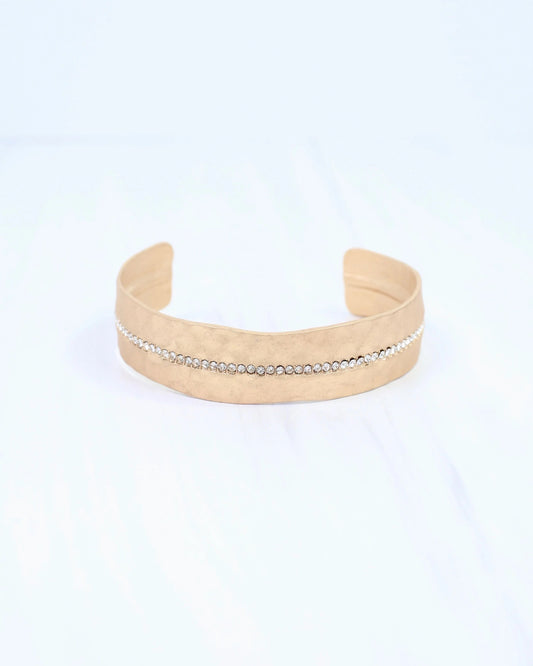 Angie Hammered Cuff CZ Bracelet
