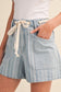 Mindy Mixed Stripes Denim Shorts