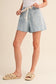 Mindy Mixed Stripes Denim Shorts