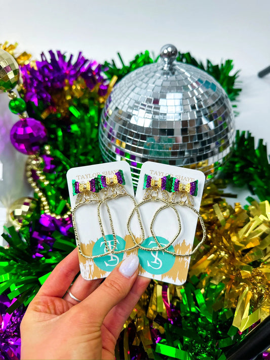Mardi Gras Bethany Bow Hoops