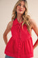 Lennon Collared Mixed Media Sleeveless Top